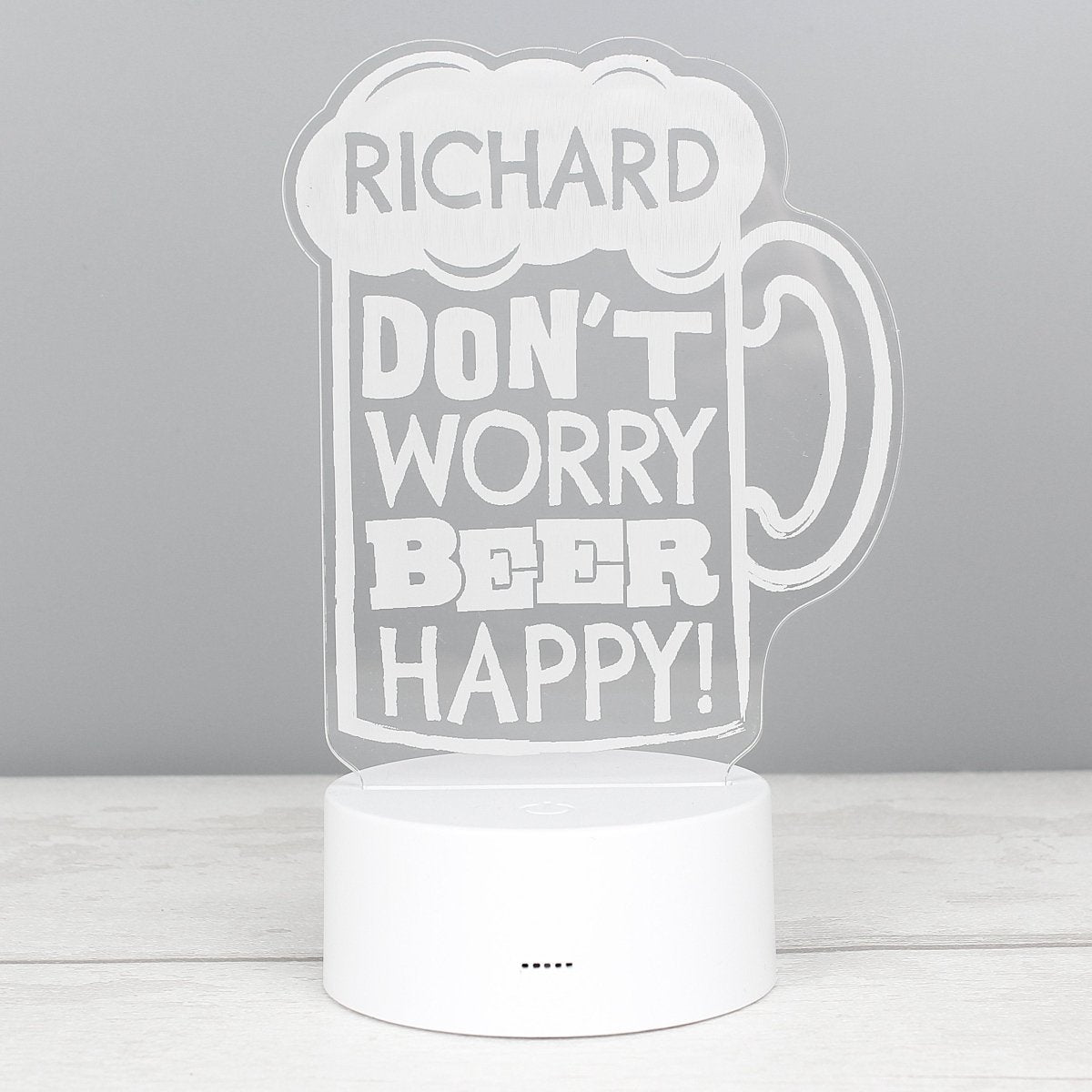 Personalised "Beer Happy"  LED Colour Changing Light