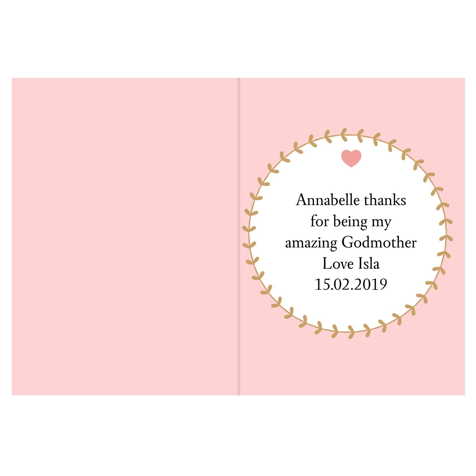 Personalised Best Godmother Card