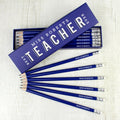 Personalised Best Teacher Ever Box And 12 Blue Hb Pencils