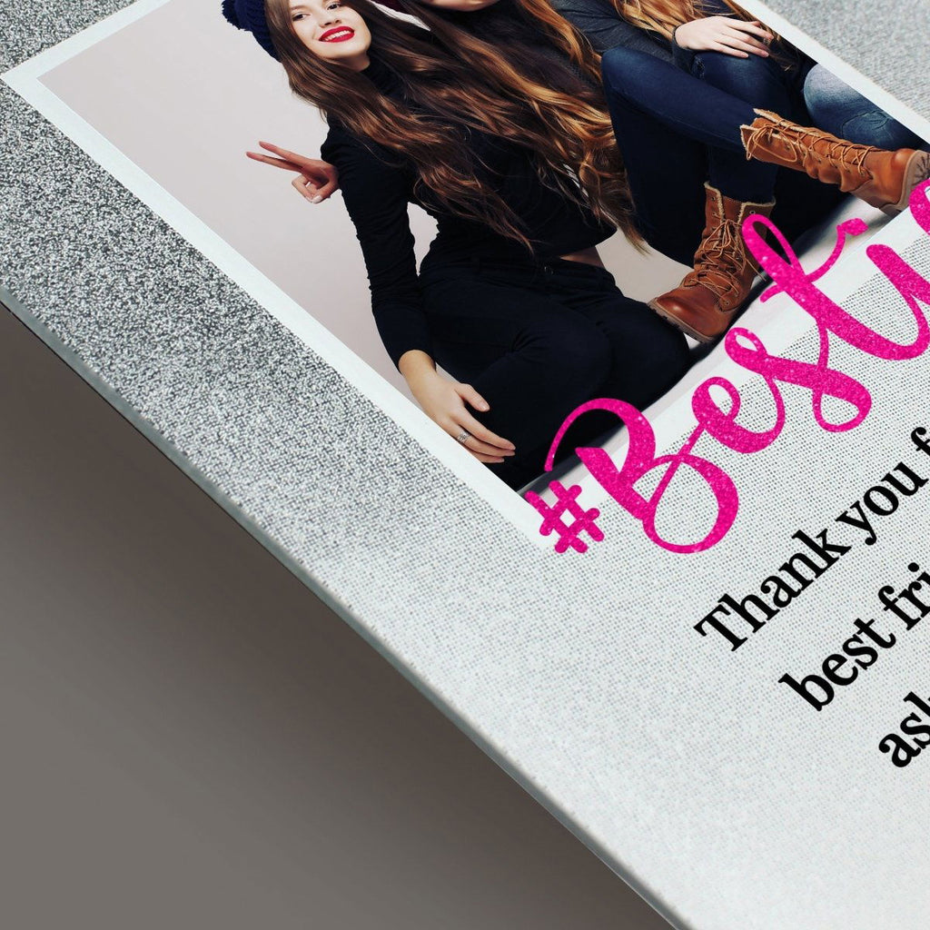 Personalised 'Bestie' 4x4 Inch Glitter Glass Photo Frame