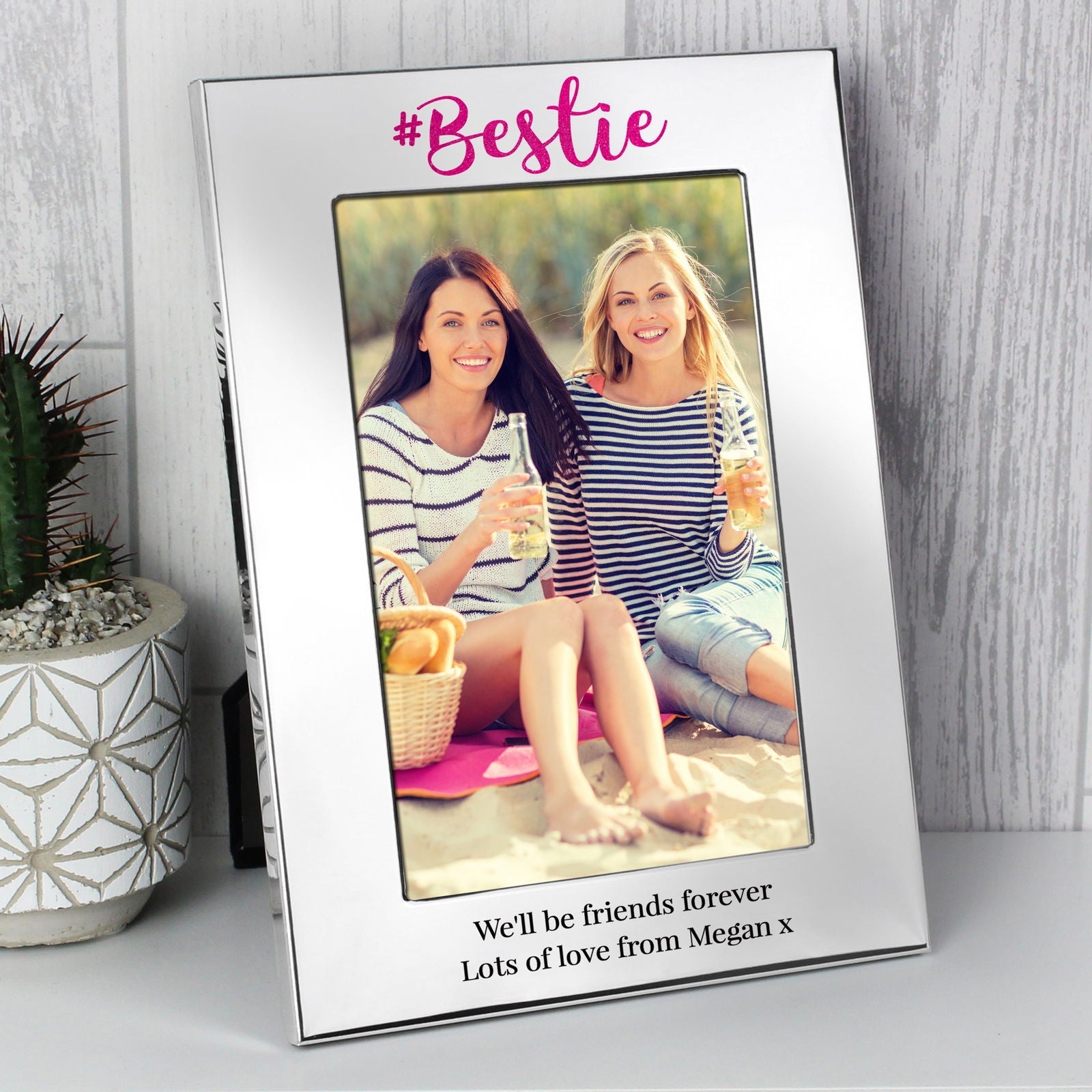 Personalised #Bestie 4x6 Inch Silver Photo Frame