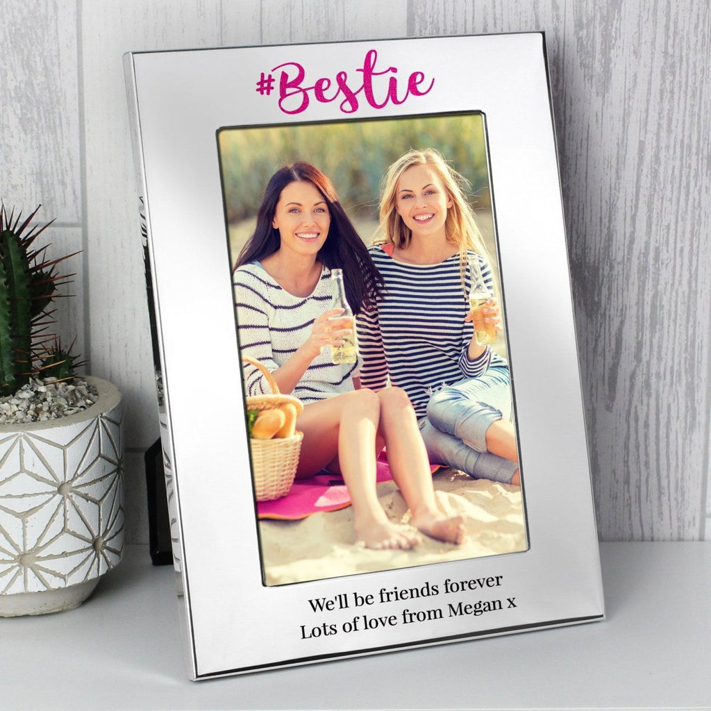 Personalised #Bestie 4x6 Inch Silver Photo Frame