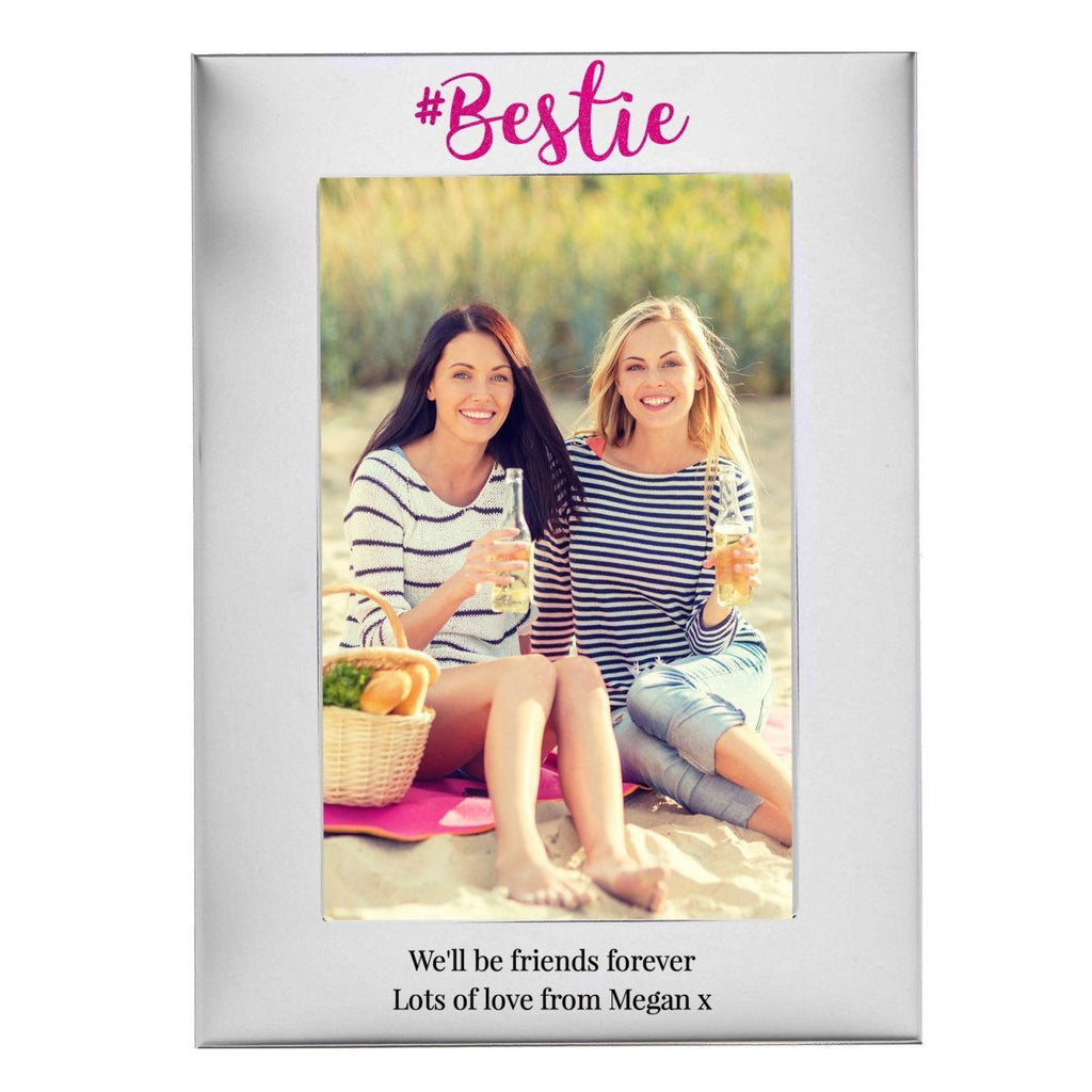 Personalised #Bestie 4x6 Inch Silver Photo Frame