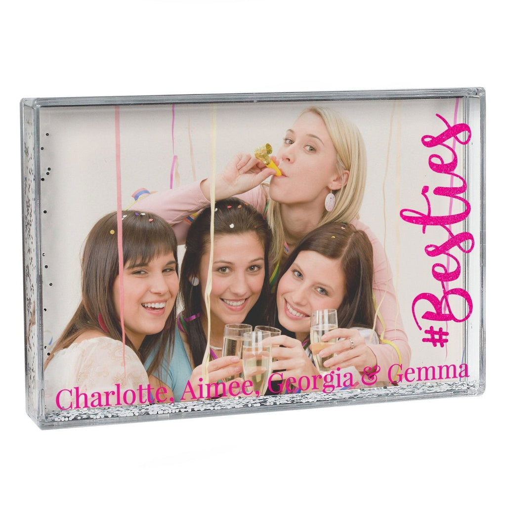 Personalised #Besties 6x4 Inch Glitter Shaker Photo Frame