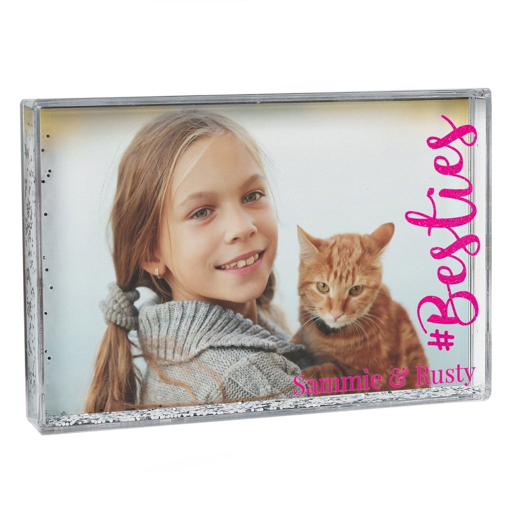 Personalised #Besties 6x4 Inch Glitter Shaker Photo Frame