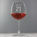 Personalised Big Age Bottle Of Wine Glass