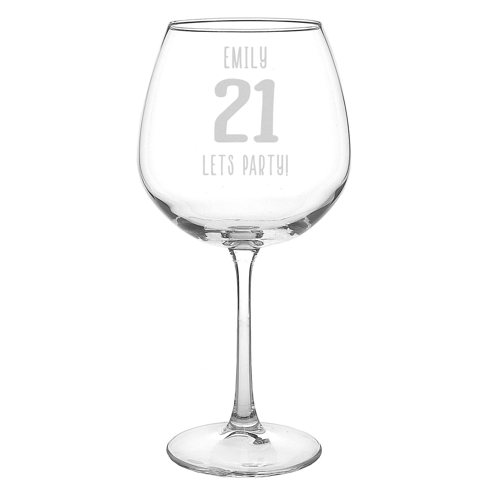 Personalised Big Age Bottle Of Wine Glass