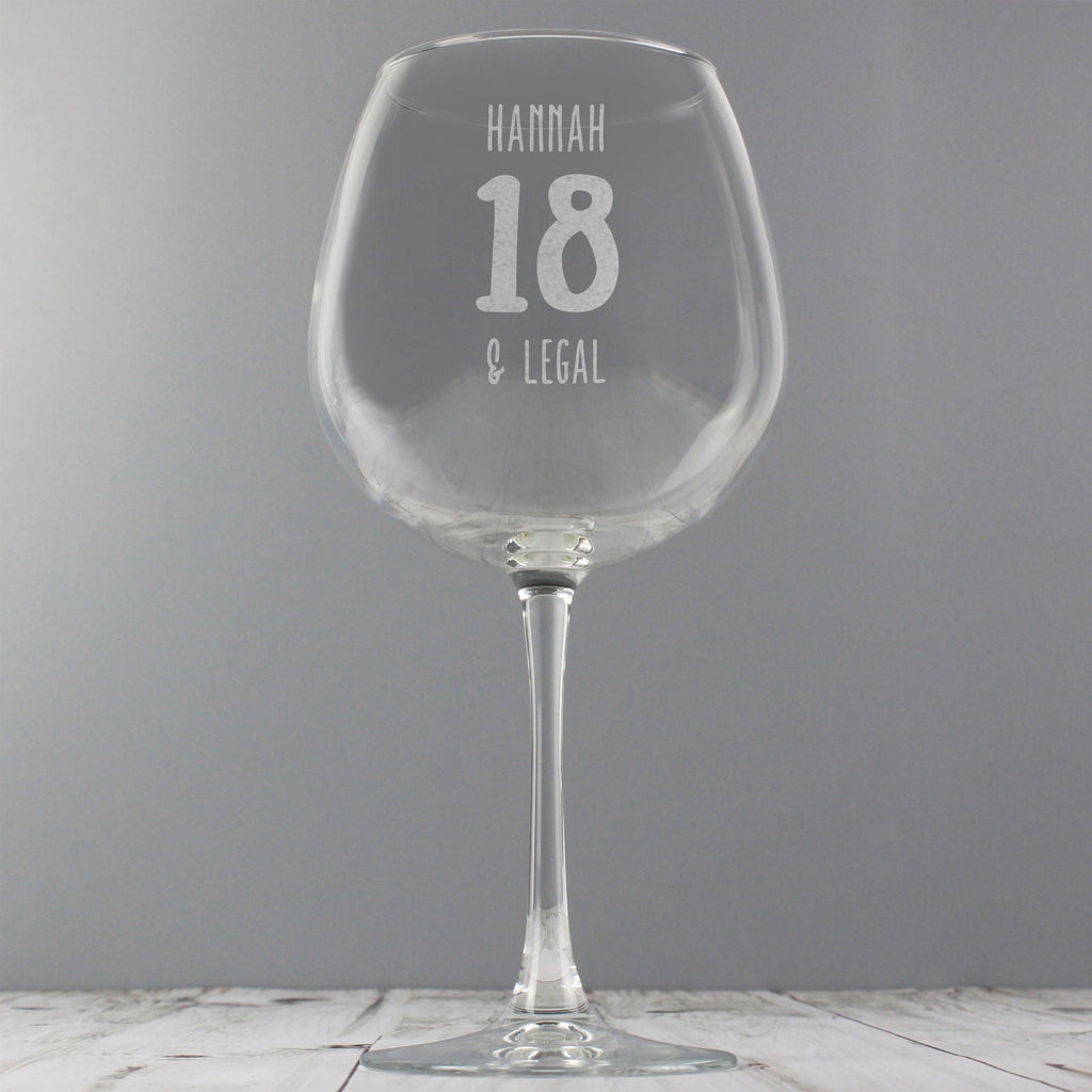 Personalised Big Age Bottle Of Wine Glass