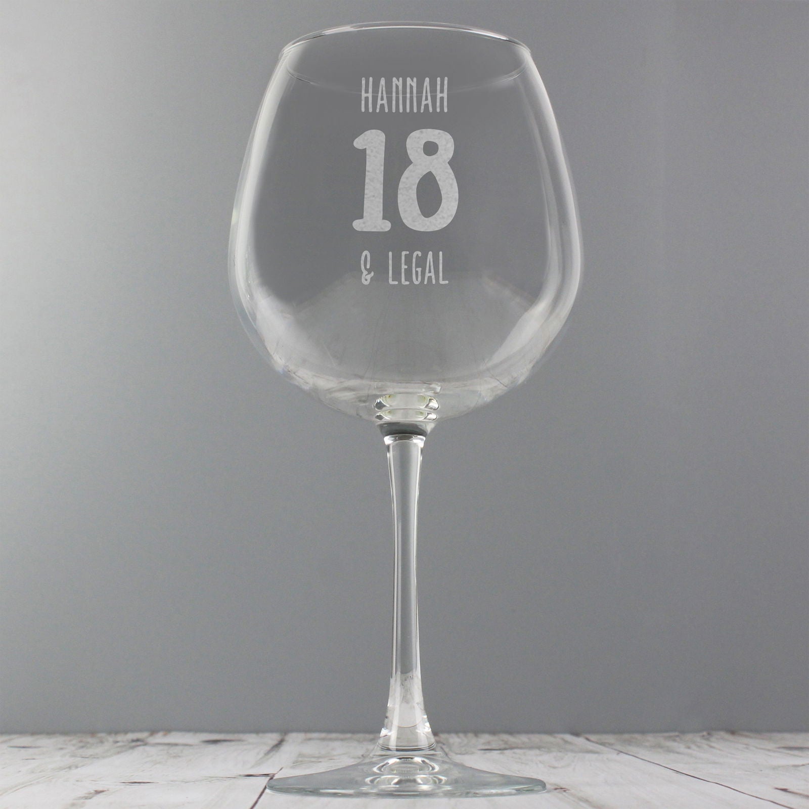 Personalised Big Age Bottle Of Wine Glass