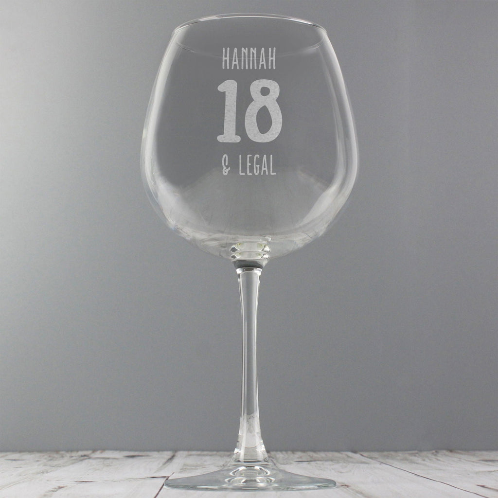 Personalised Big Age Bottle Of Wine Glass