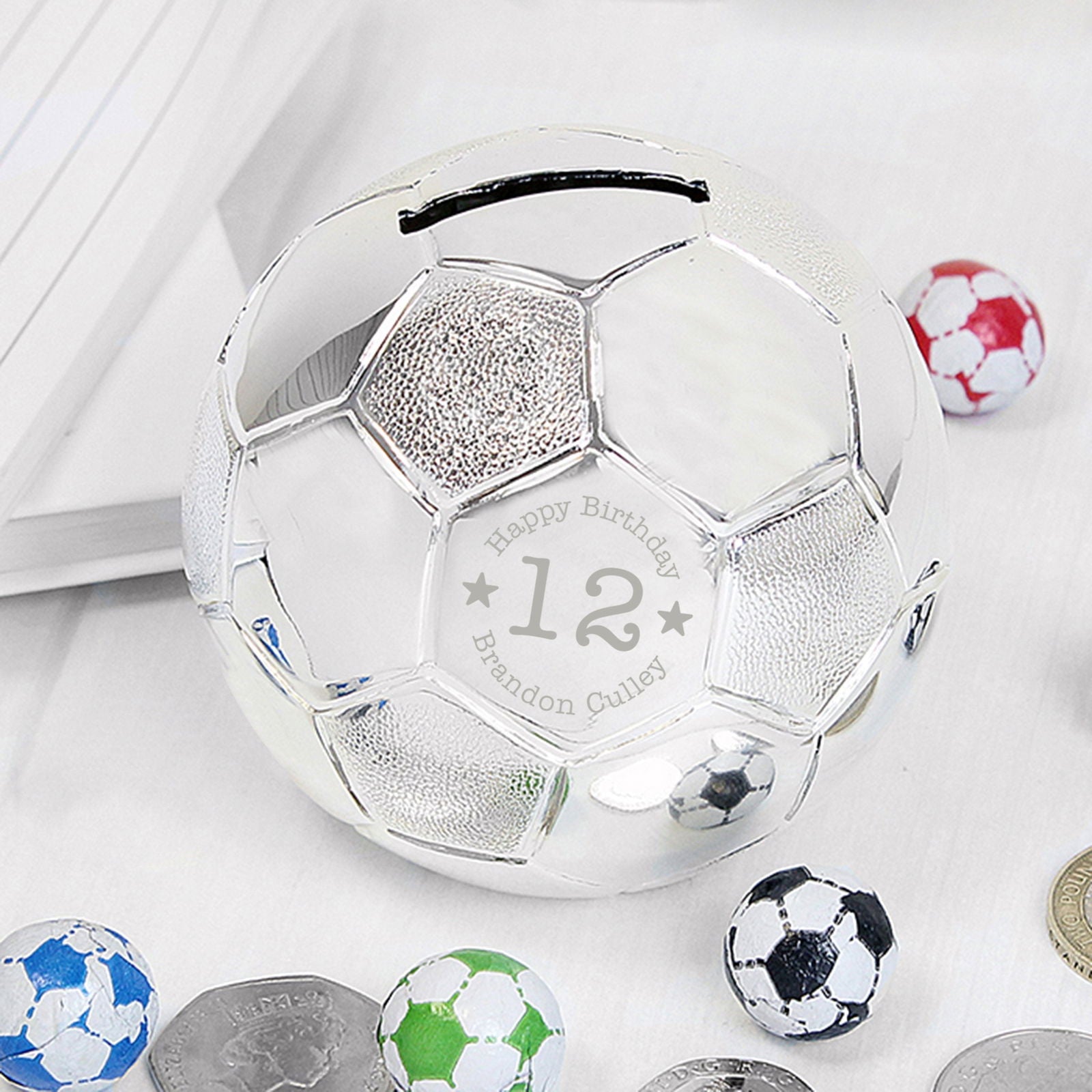 Personalised Big Age Football Money Box