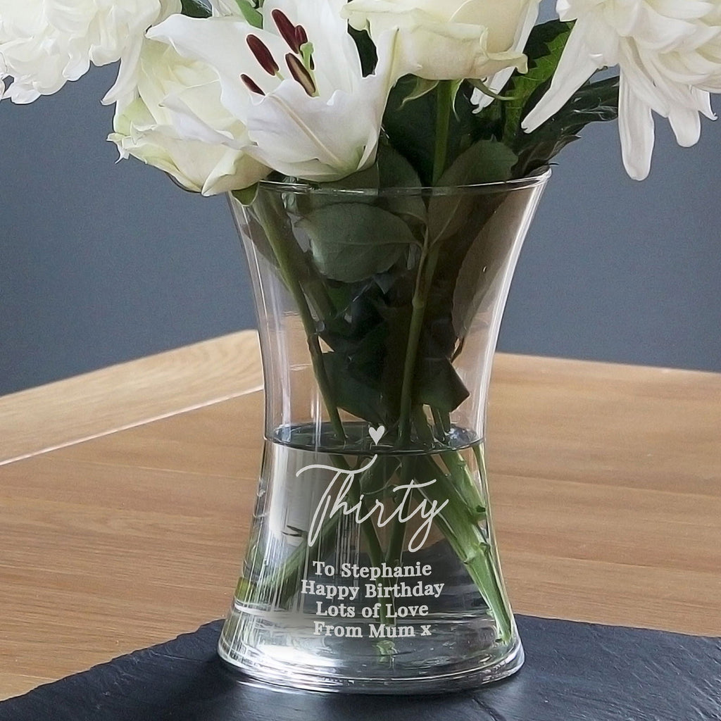 Personalised Big Age Glass Vase