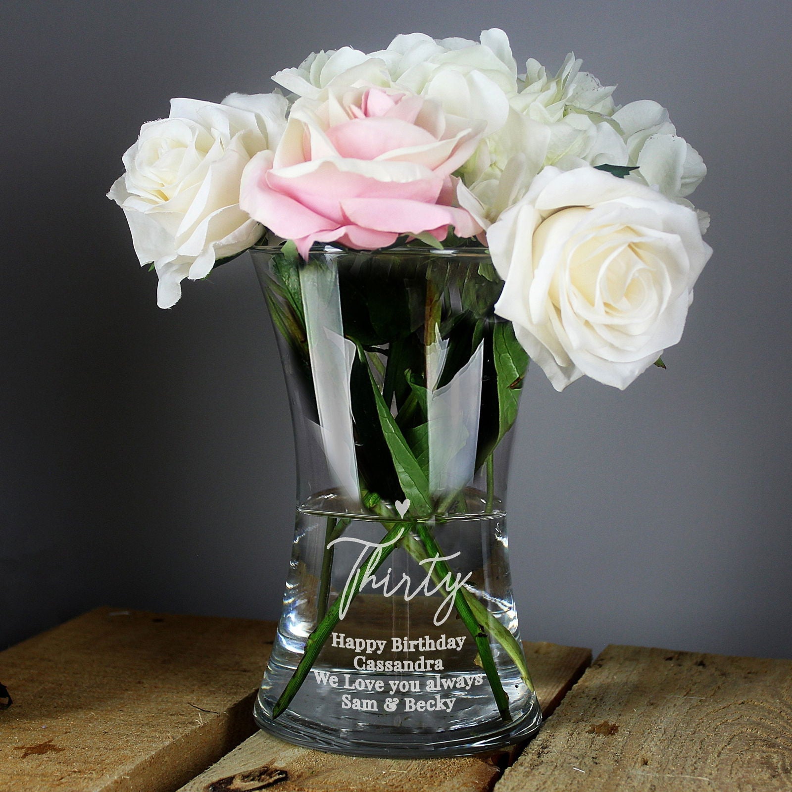 Personalised Big Age Glass Vase
