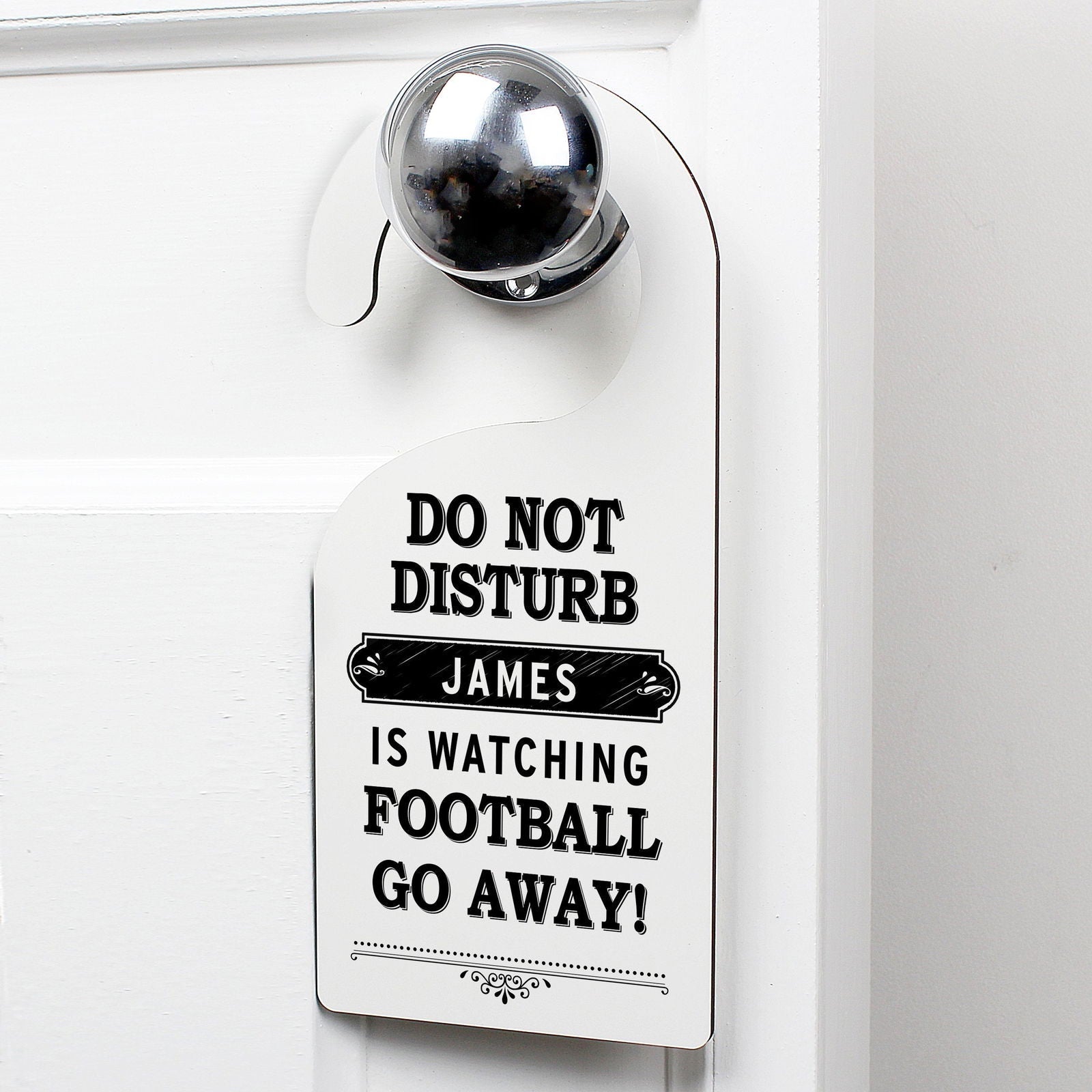 Personalised Black 'Do Not Disturb' Door Hanger