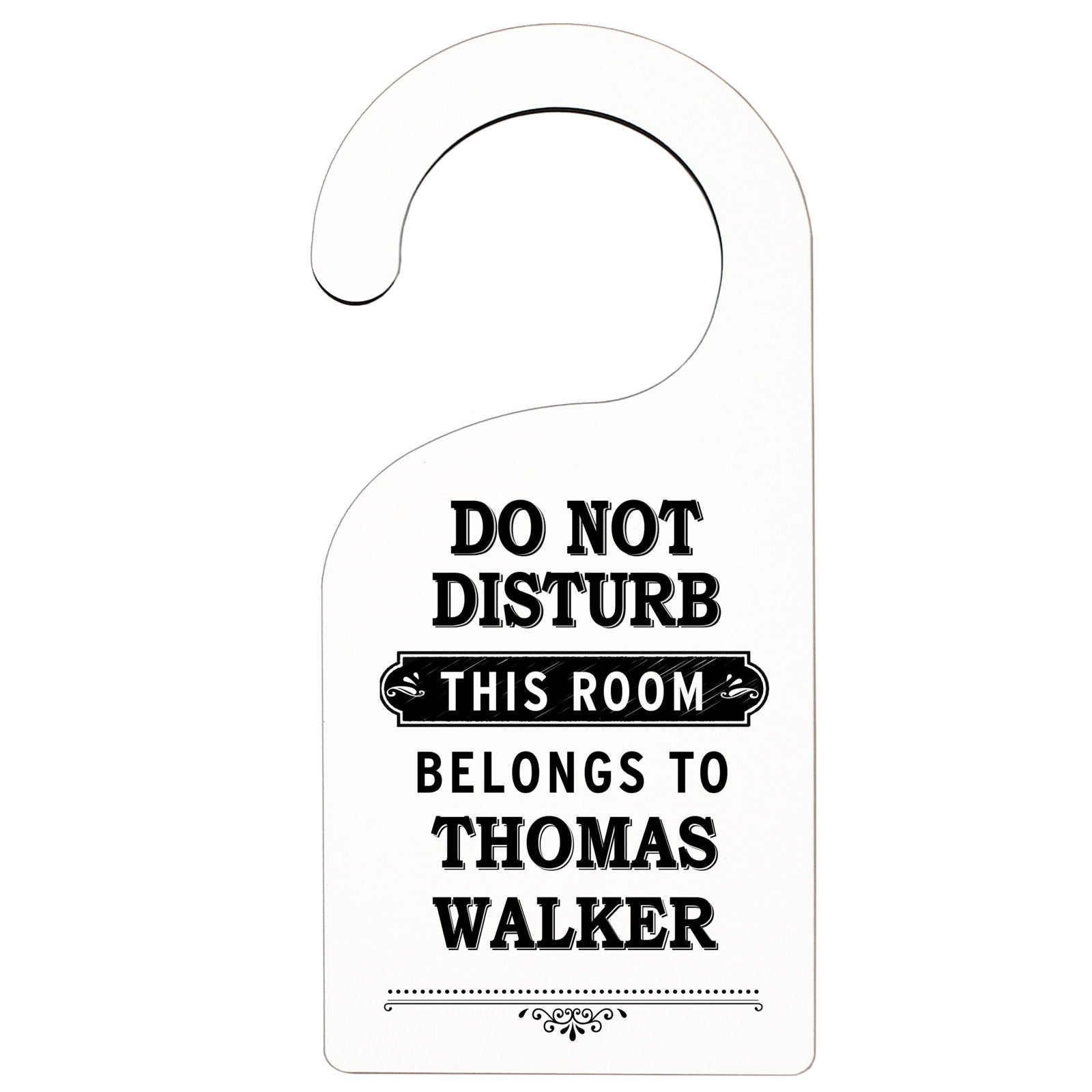 Personalised Black 'Do Not Disturb' Door Hanger