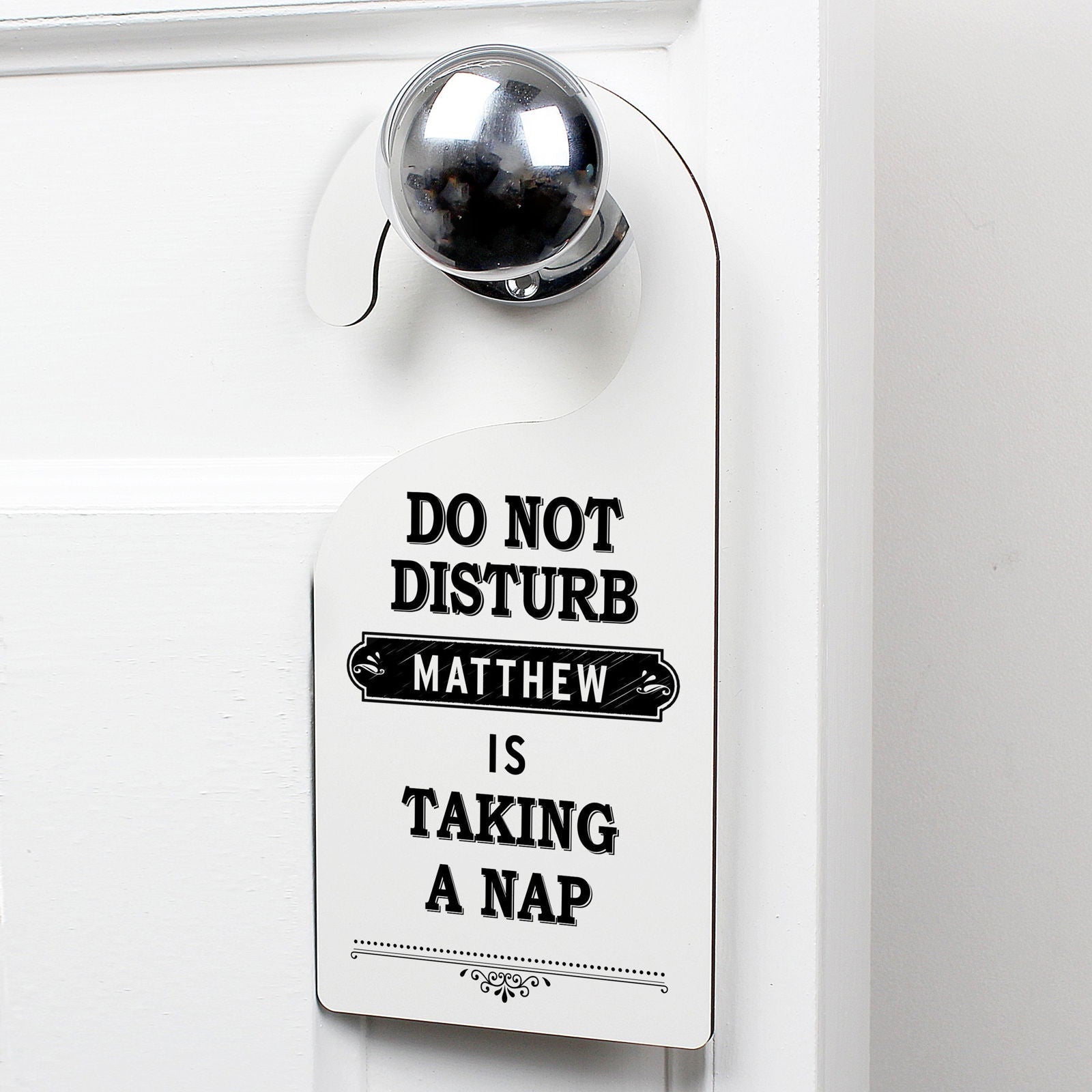 Personalised Black 'Do Not Disturb' Door Hanger