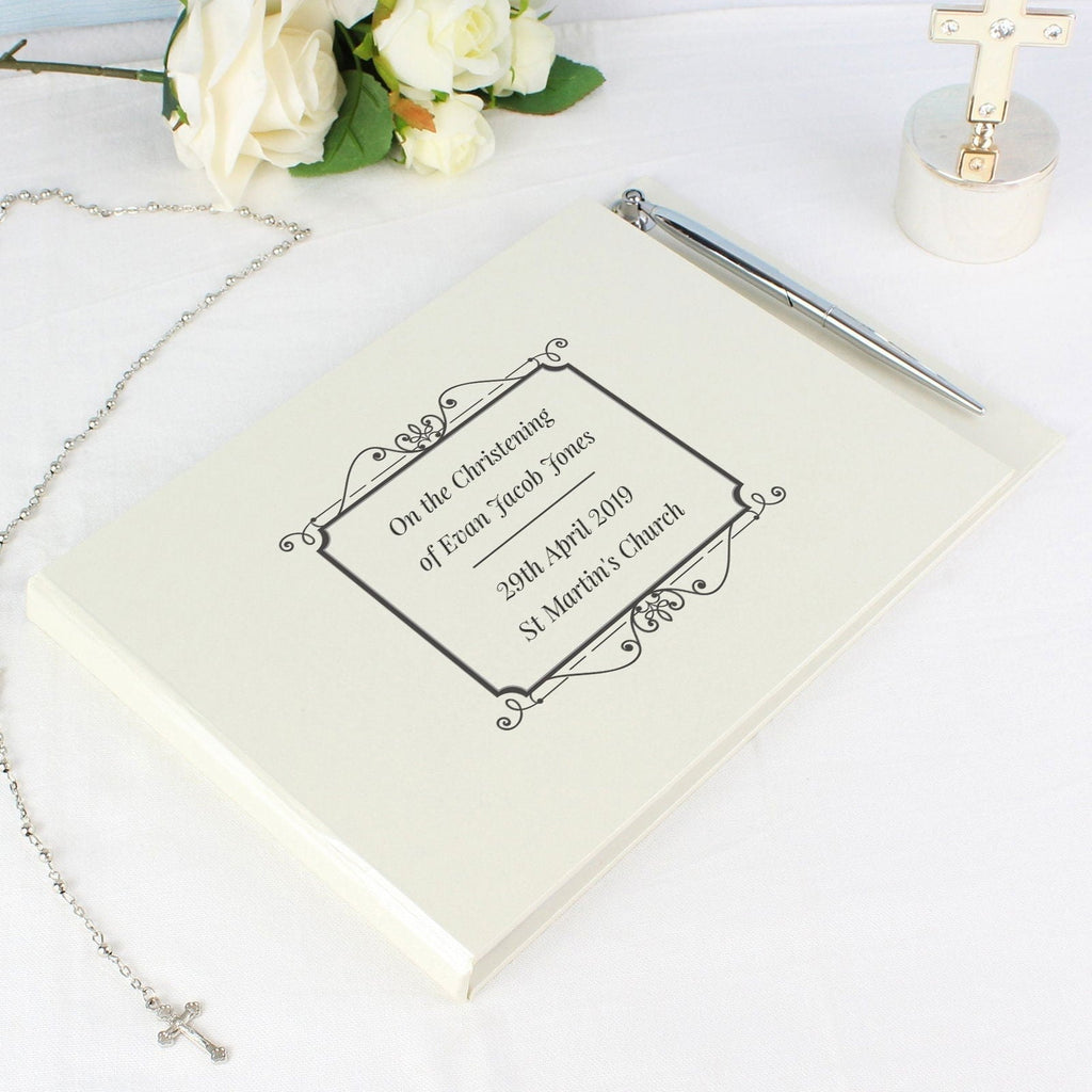 Personalised Black Hardback Guest Book & Pen