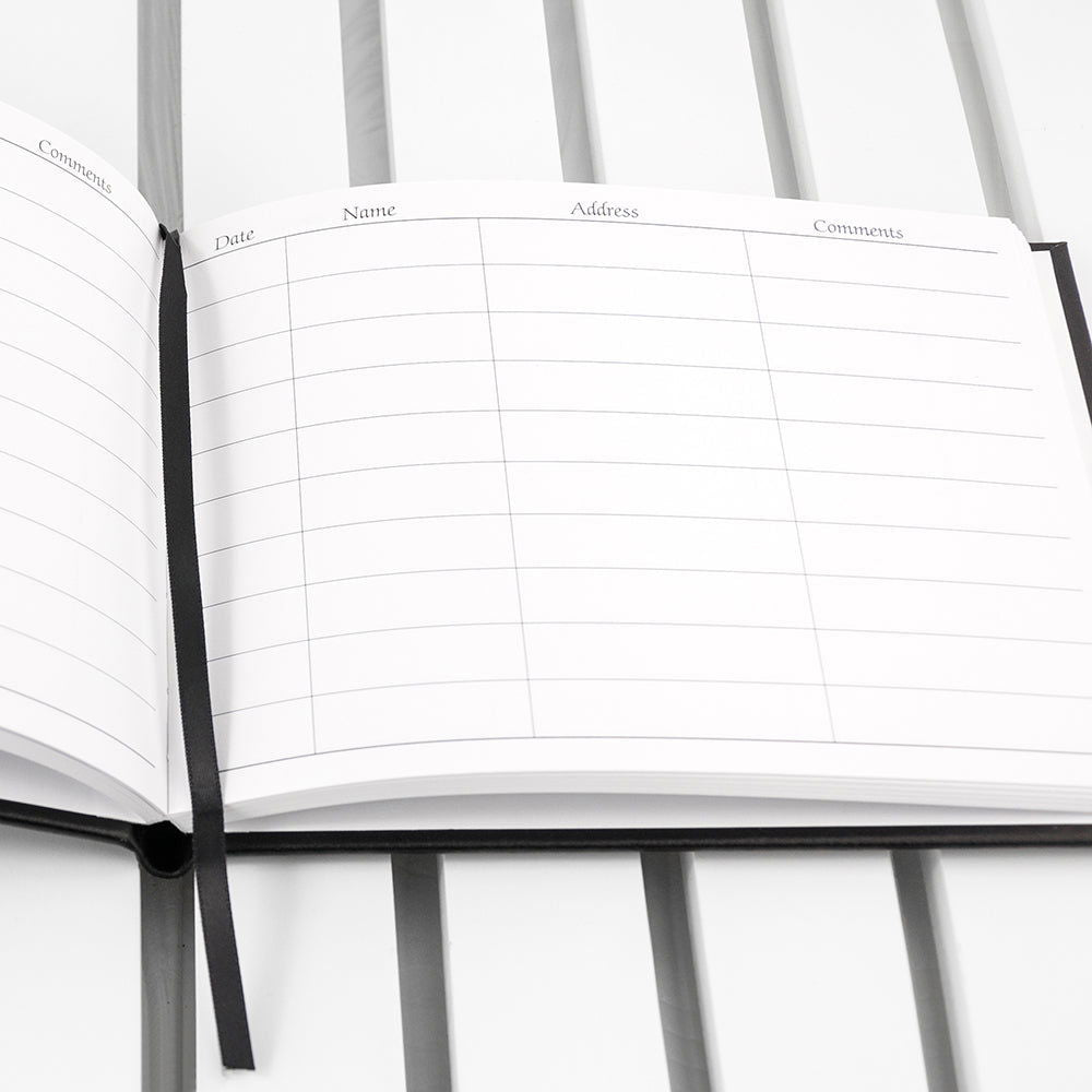 Personalised Black Leather Visitors Book