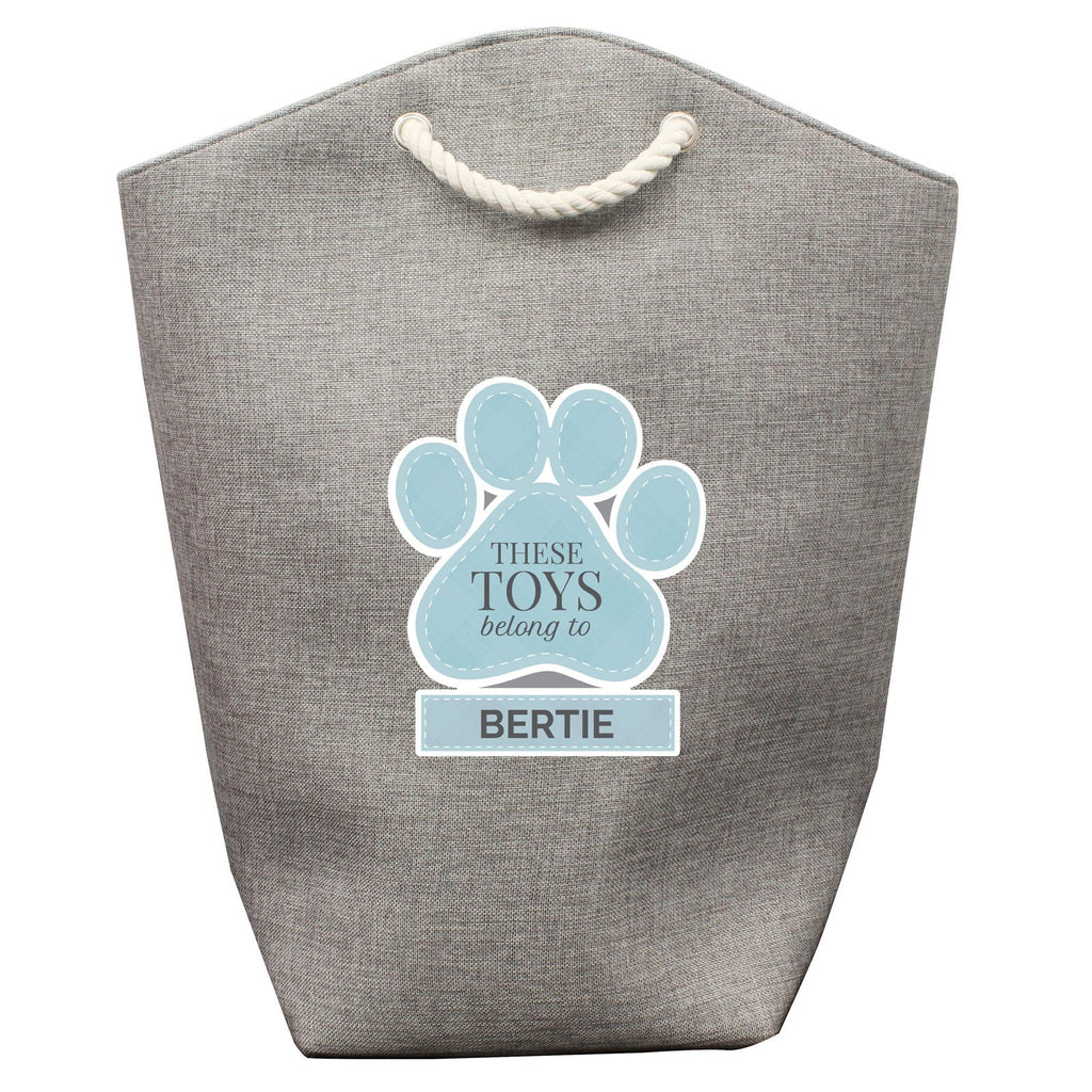 Personalised Blue Paw Print Storage Bag