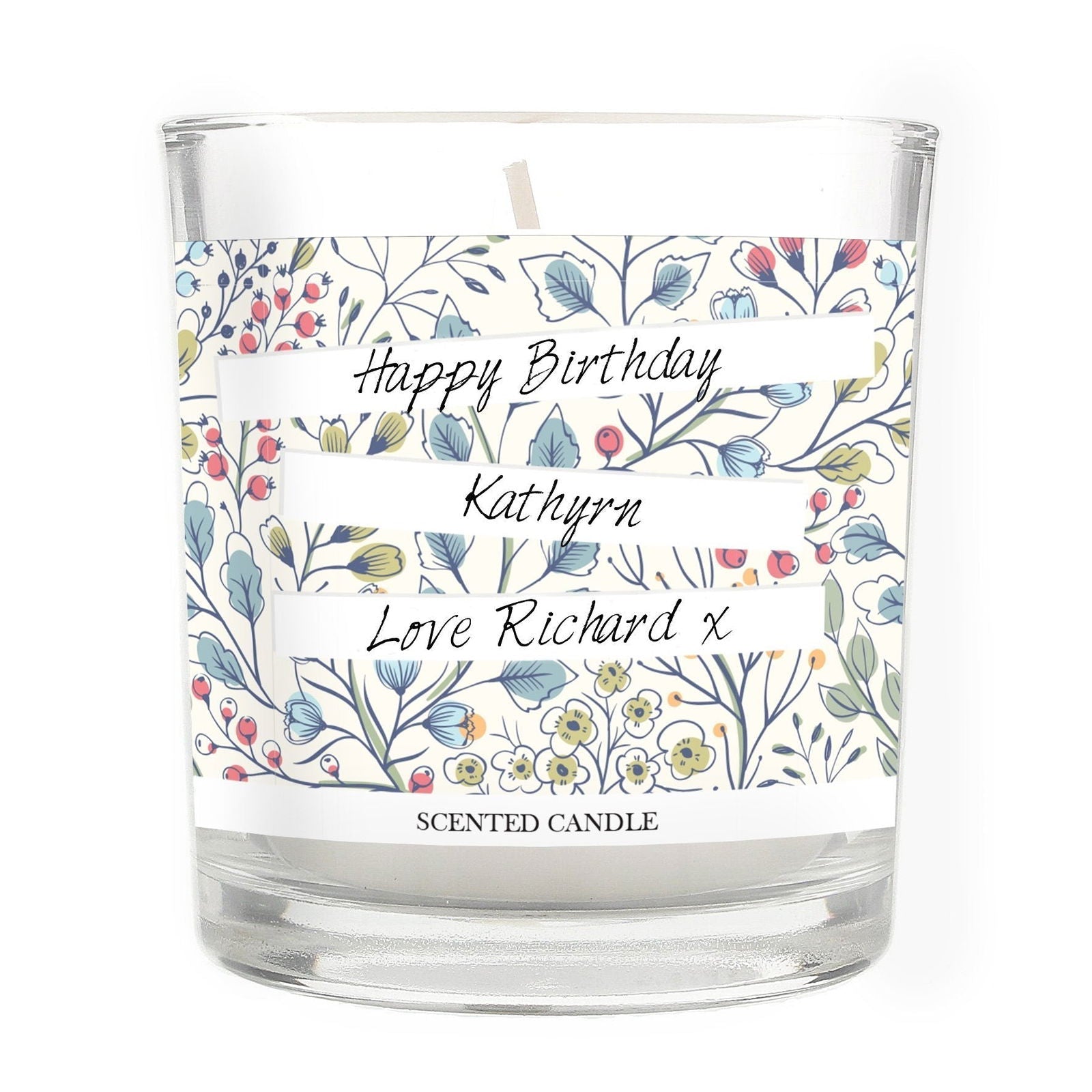 Personalised Botanical Scented Jar Candle