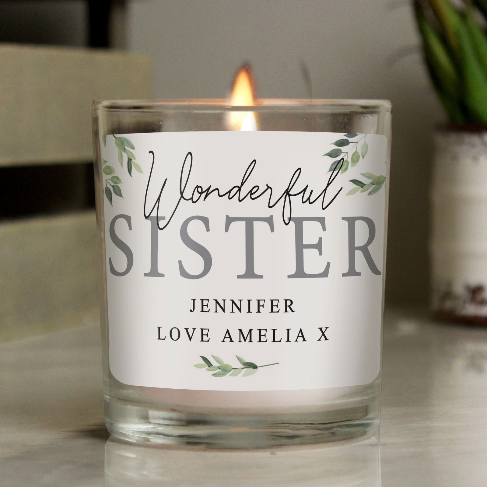 Personalised Botanical Scented Jar Candle