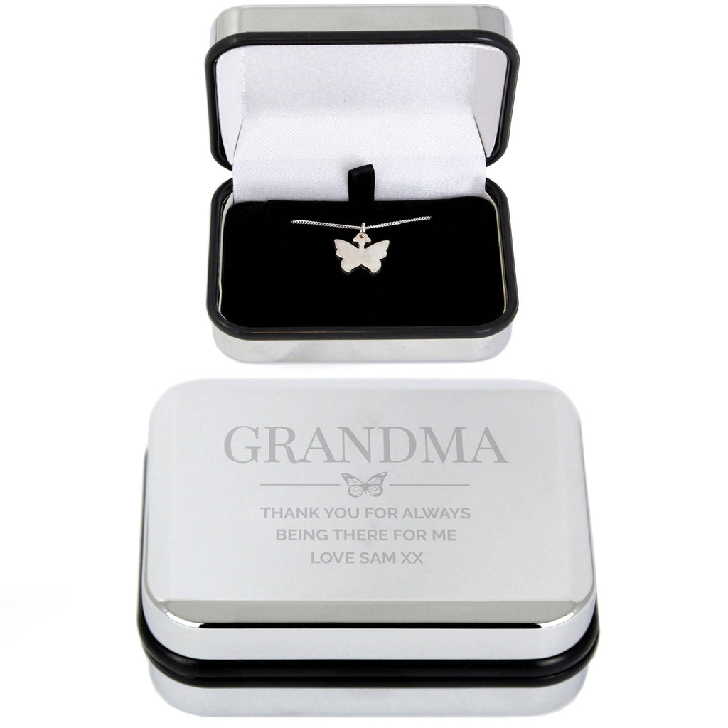 Personalised Box And Butterfly Necklace