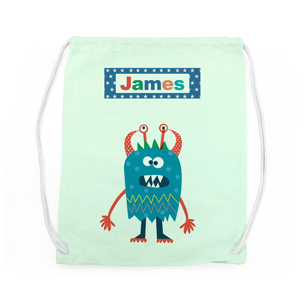 Personalised Boy's Little Monster Pe Kit Bag
