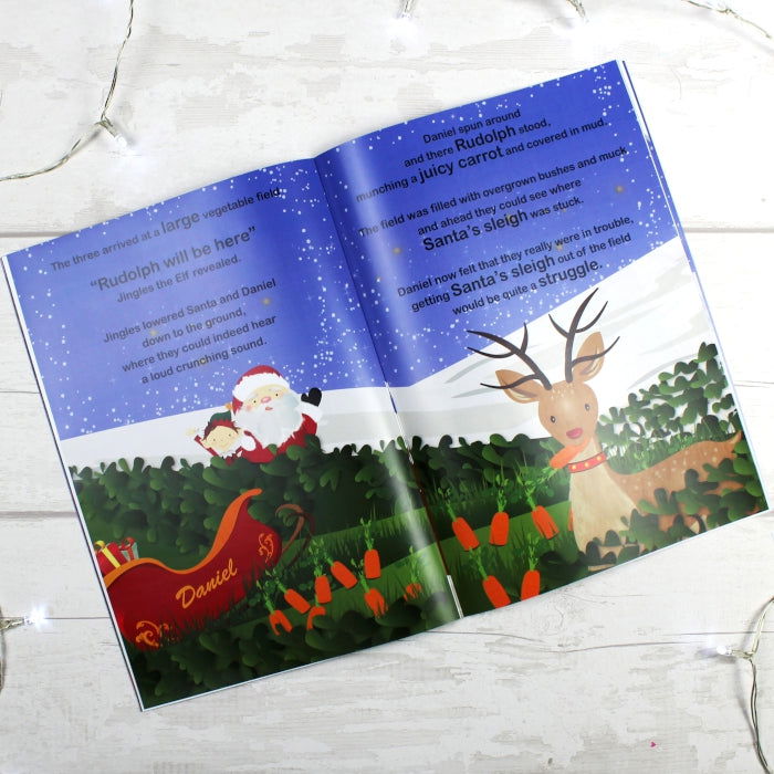 Personalised Boys "It's Christmas" Story Book, Featuring Santa And His Elf Jingles