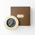 Personalised Brass Travellers Engraved Compass With Engraved Wooden Box