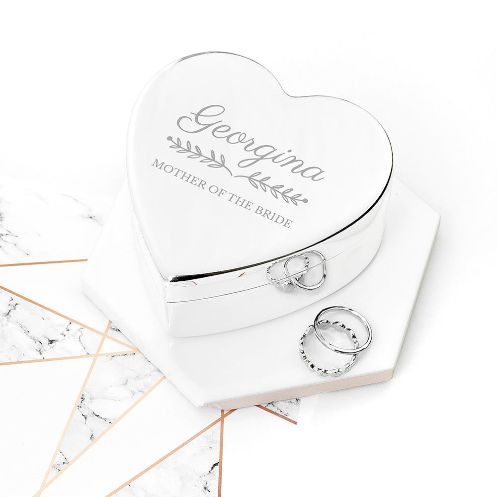 Personalised Bridal Party Heart Jewellery Box