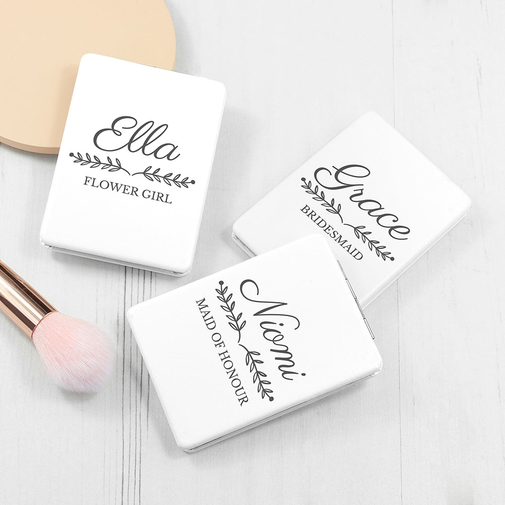 Personalised Bridal Party Rectangle Compact Mirror