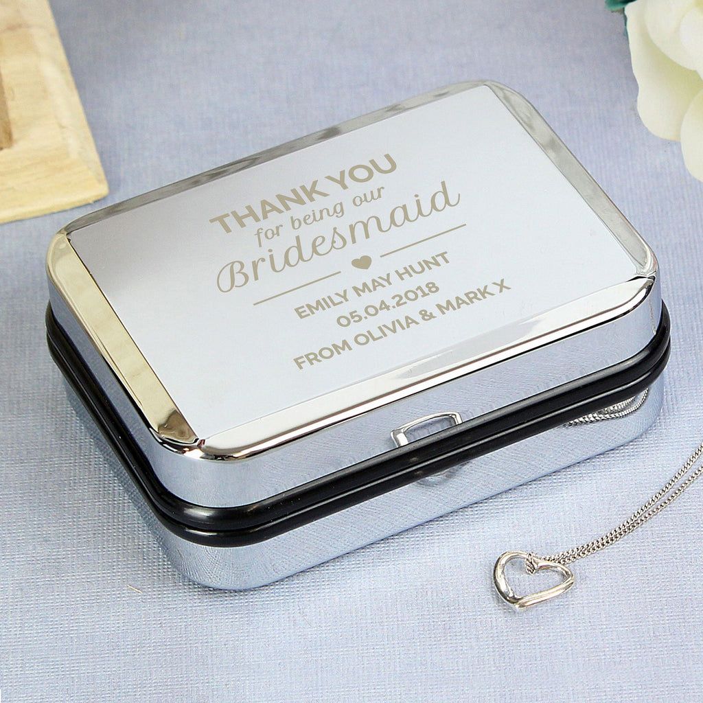 Personalised Bridesmaid Box And Heart Necklace