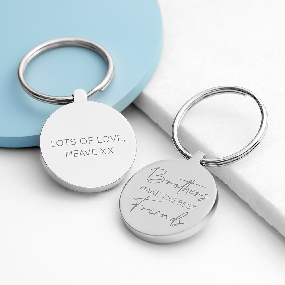 Personalised Brothers Round Keyring