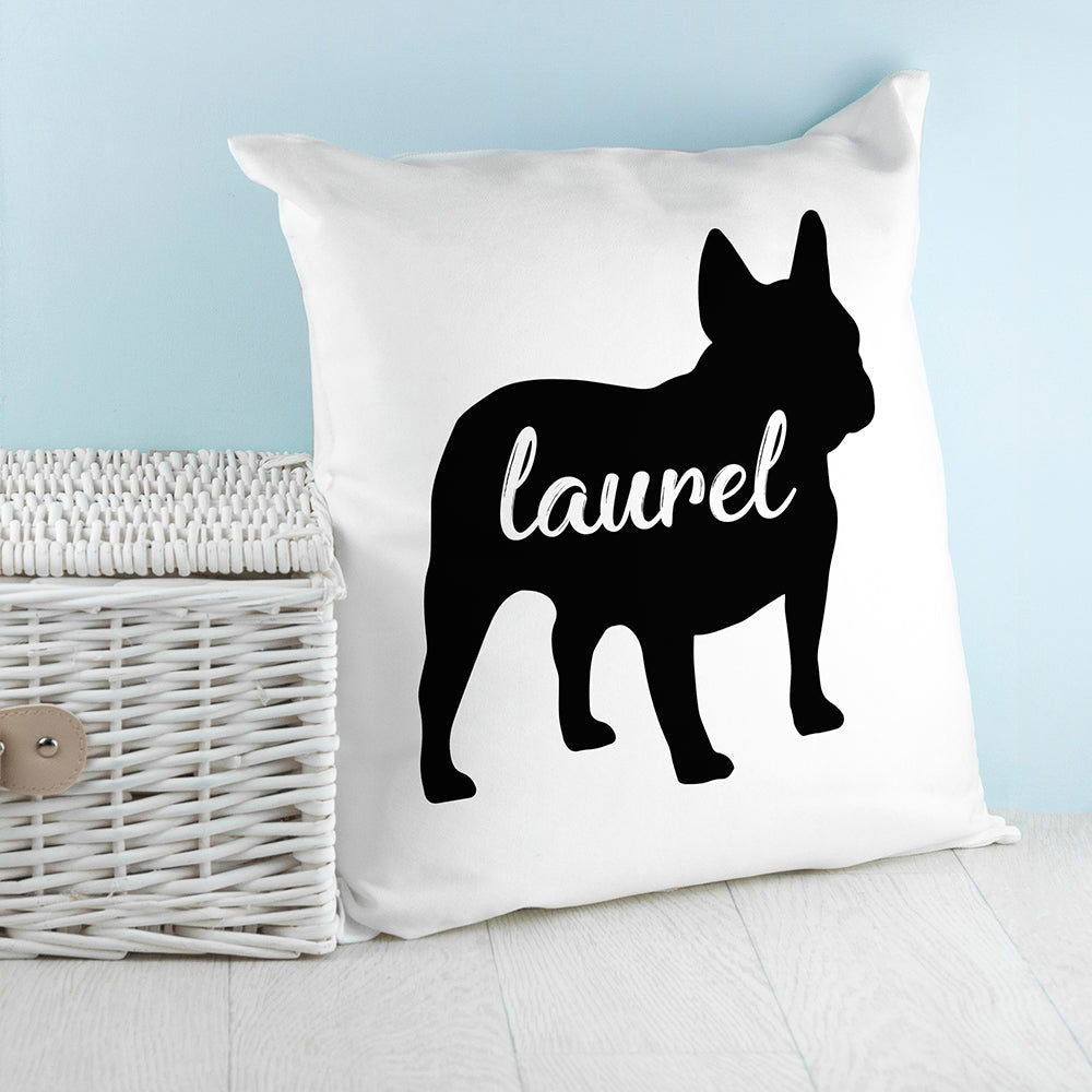 Personalised Bulldog Silhouette Cushion Cover