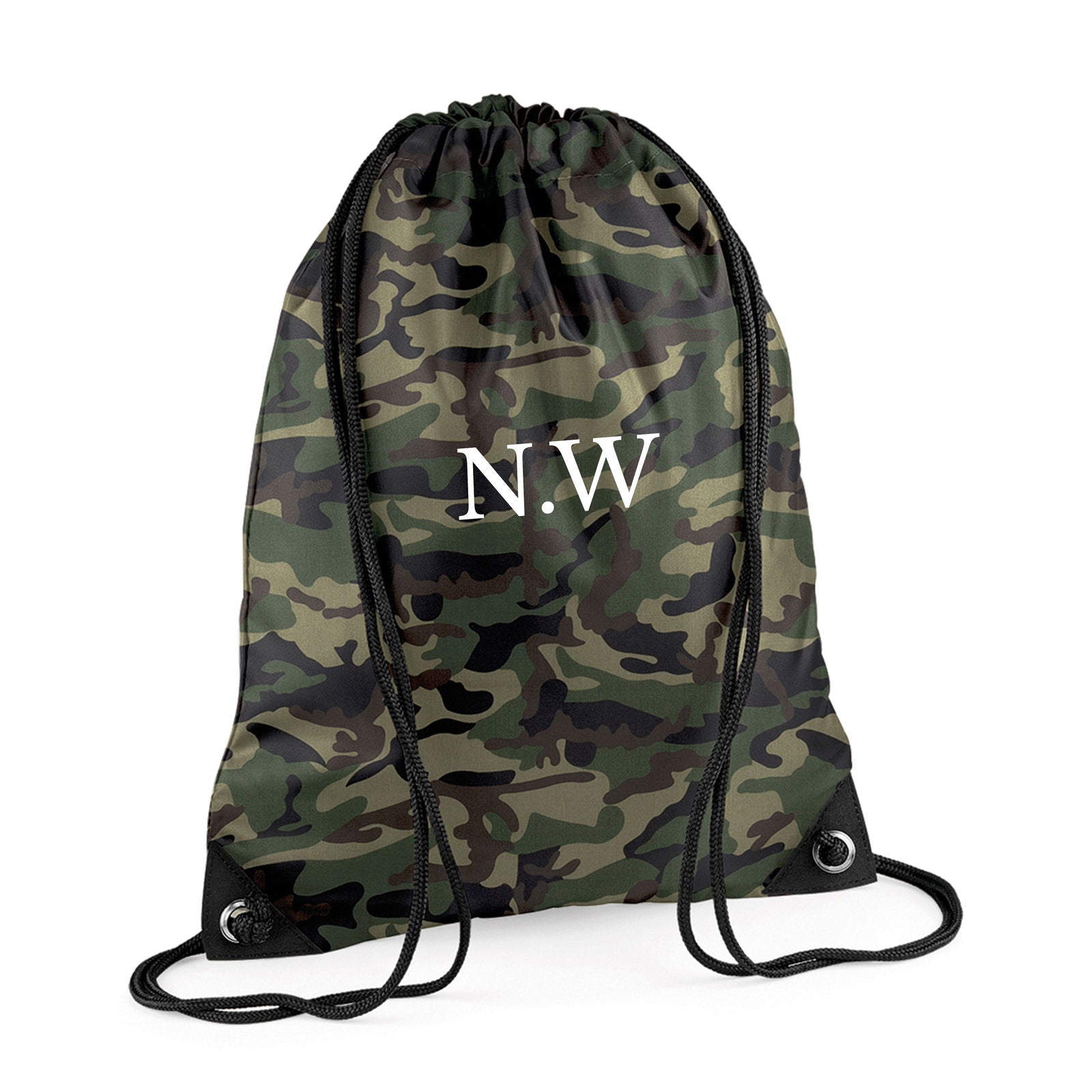 Personalised Camo Drawstring Bag