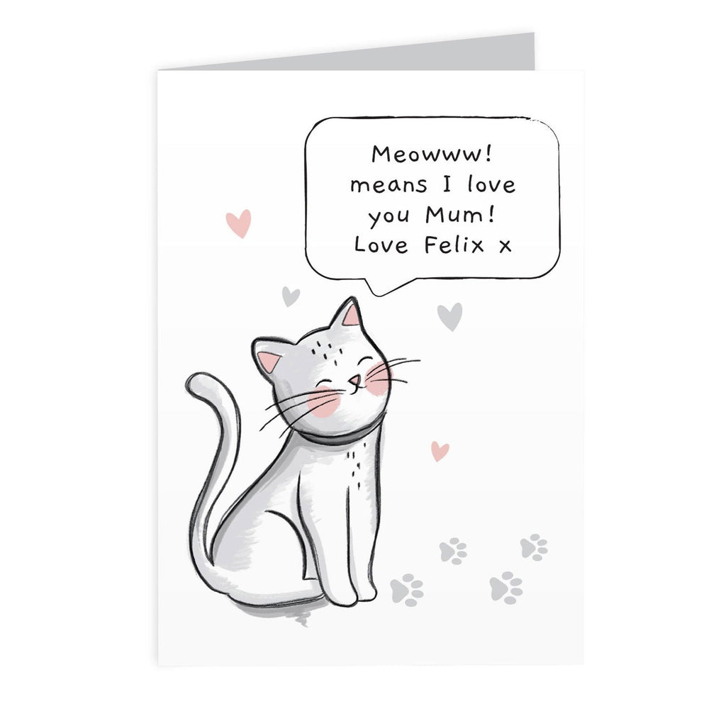 Personalised Cat Speech Bubble Card
