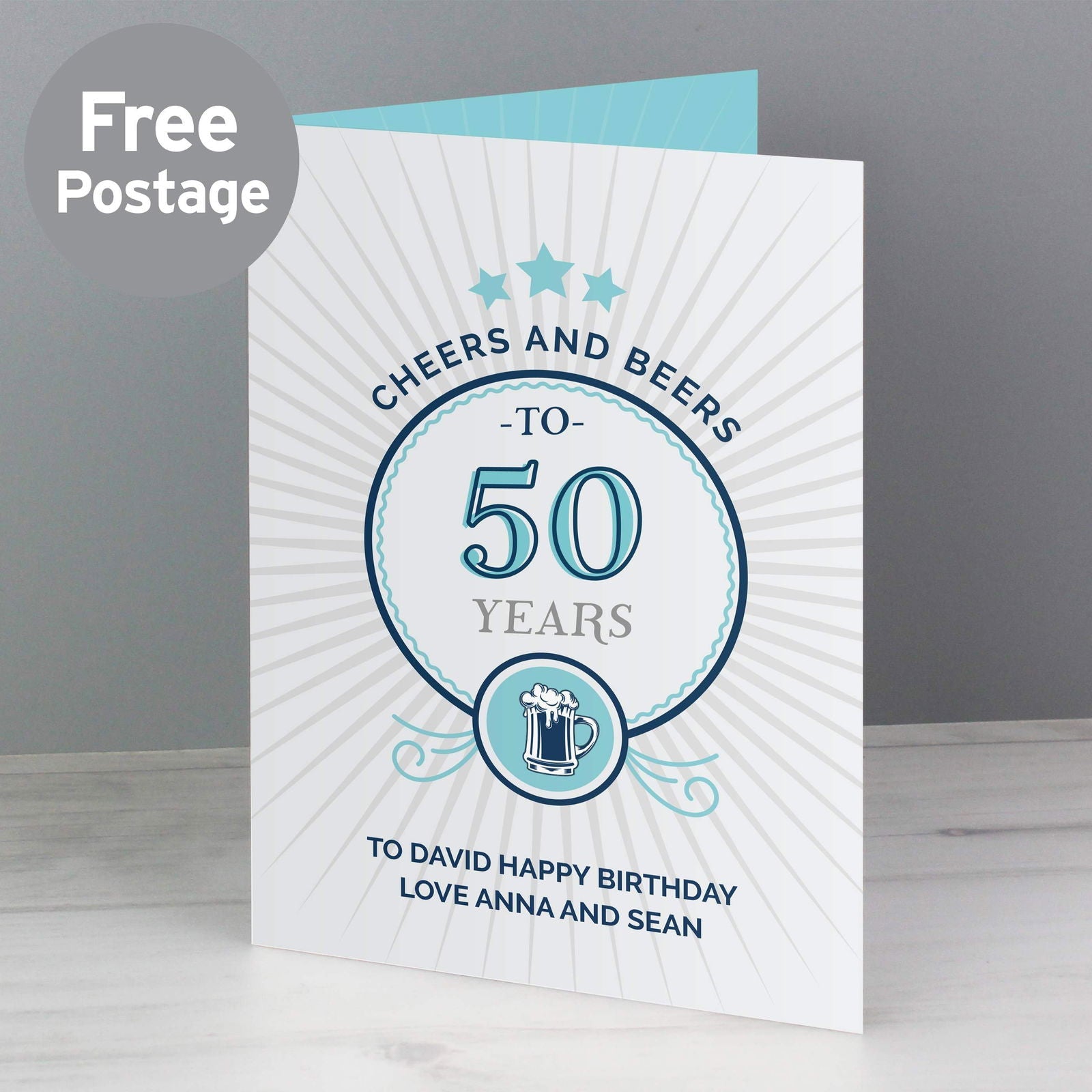 Personalised Cheers And Beers Birthday Card