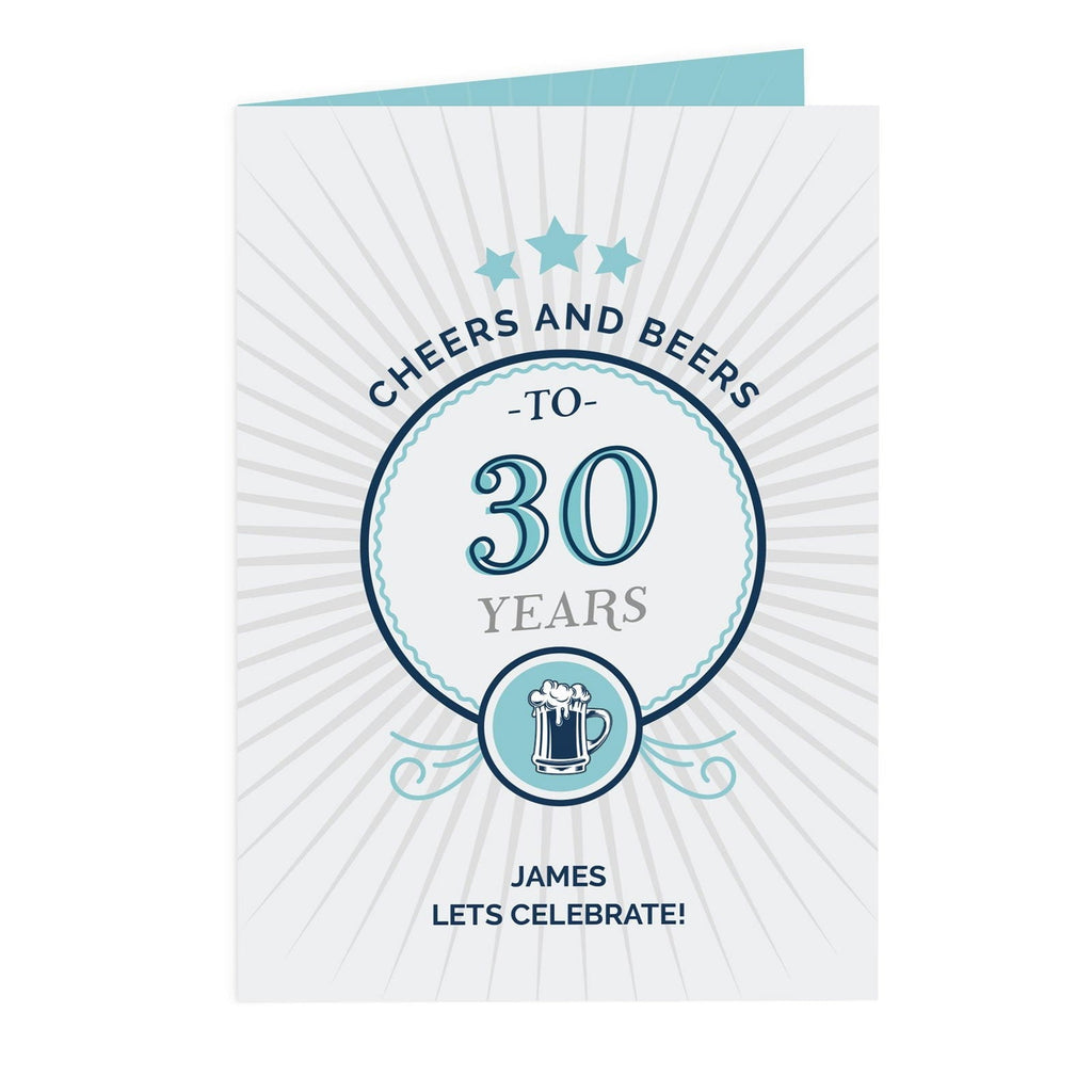 Personalised Cheers And Beers Birthday Card