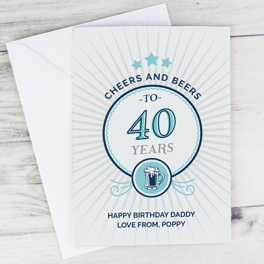 Personalised Cheers And Beers Birthday Card