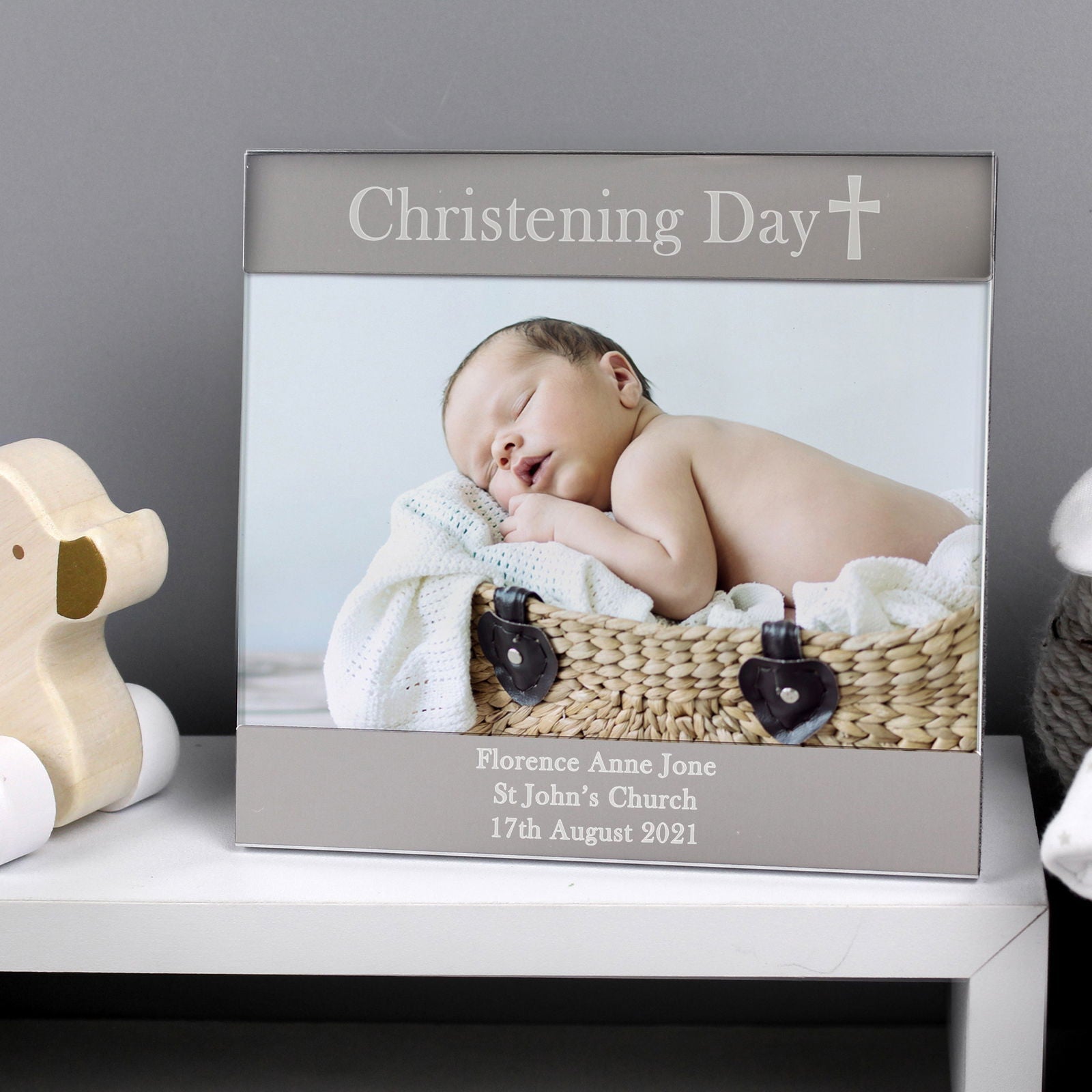 Personalised Christening Day Square 6x4 Inch Photo Frame