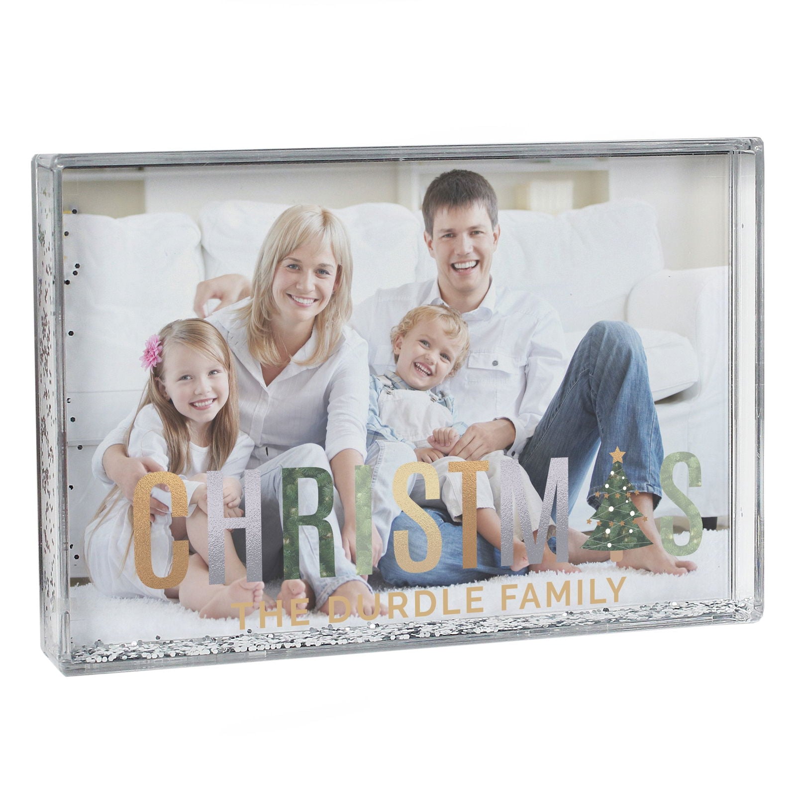 Personalised Christmas 6x4 Inch Glitter Shaker Photo Frame