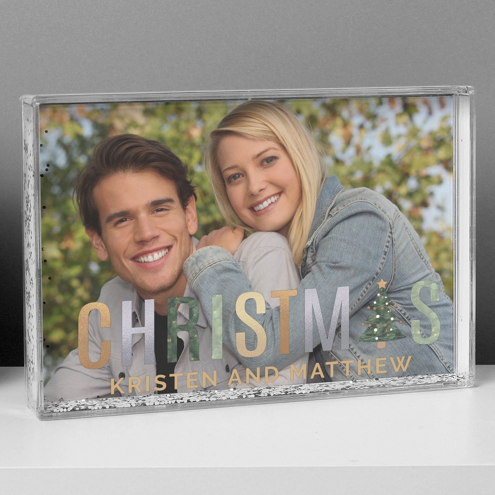 Personalised Christmas 6x4 Inch Glitter Shaker Photo Frame