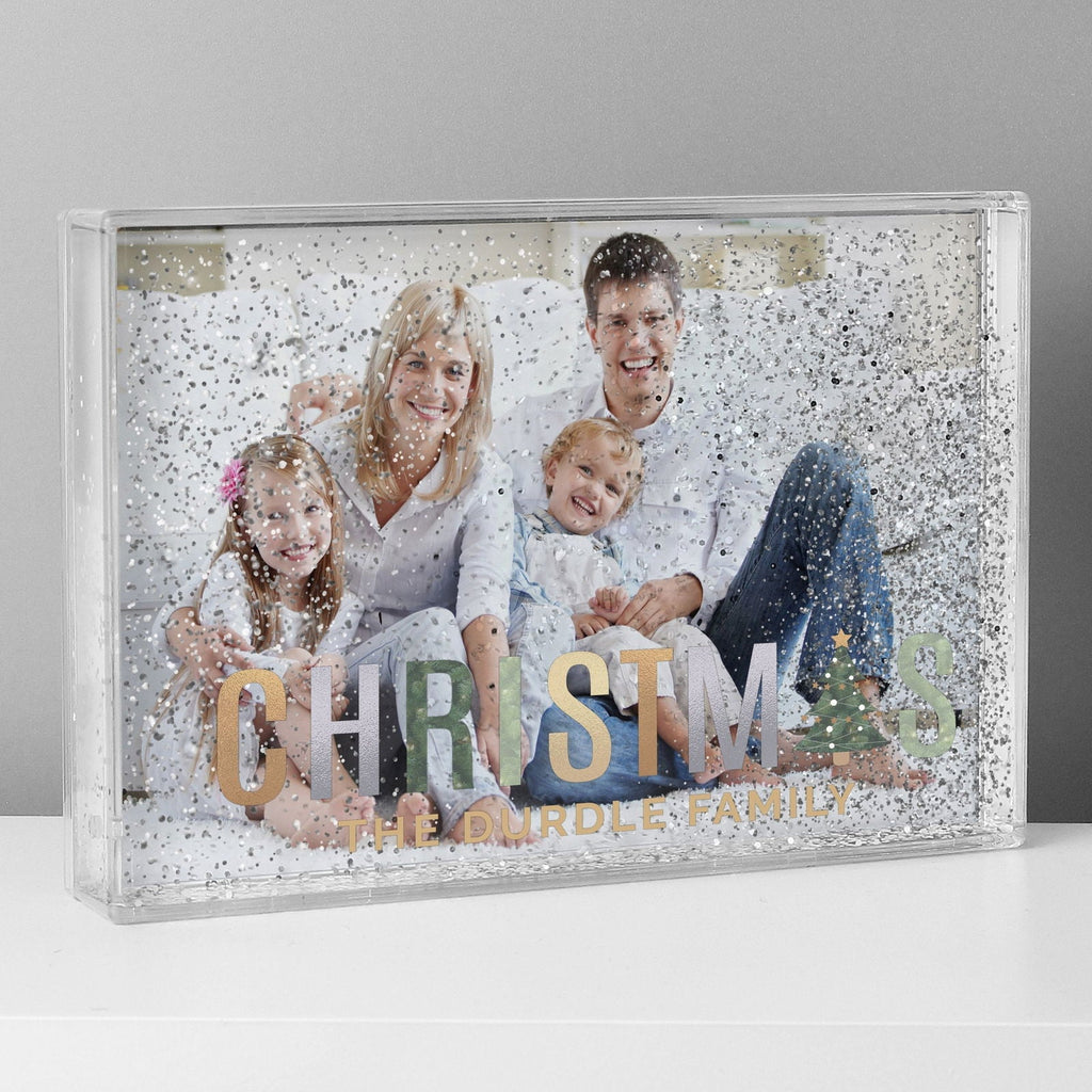 Personalised Christmas 6x4 Inch Glitter Shaker Photo Frame