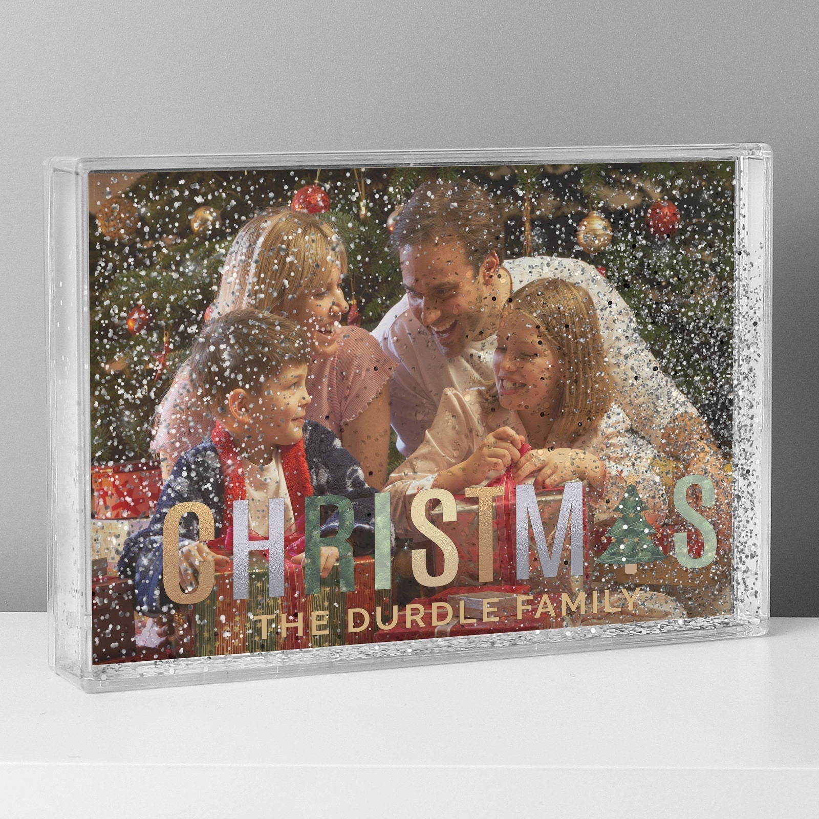 Personalised Christmas 6x4 Inch Glitter Shaker Photo Frame