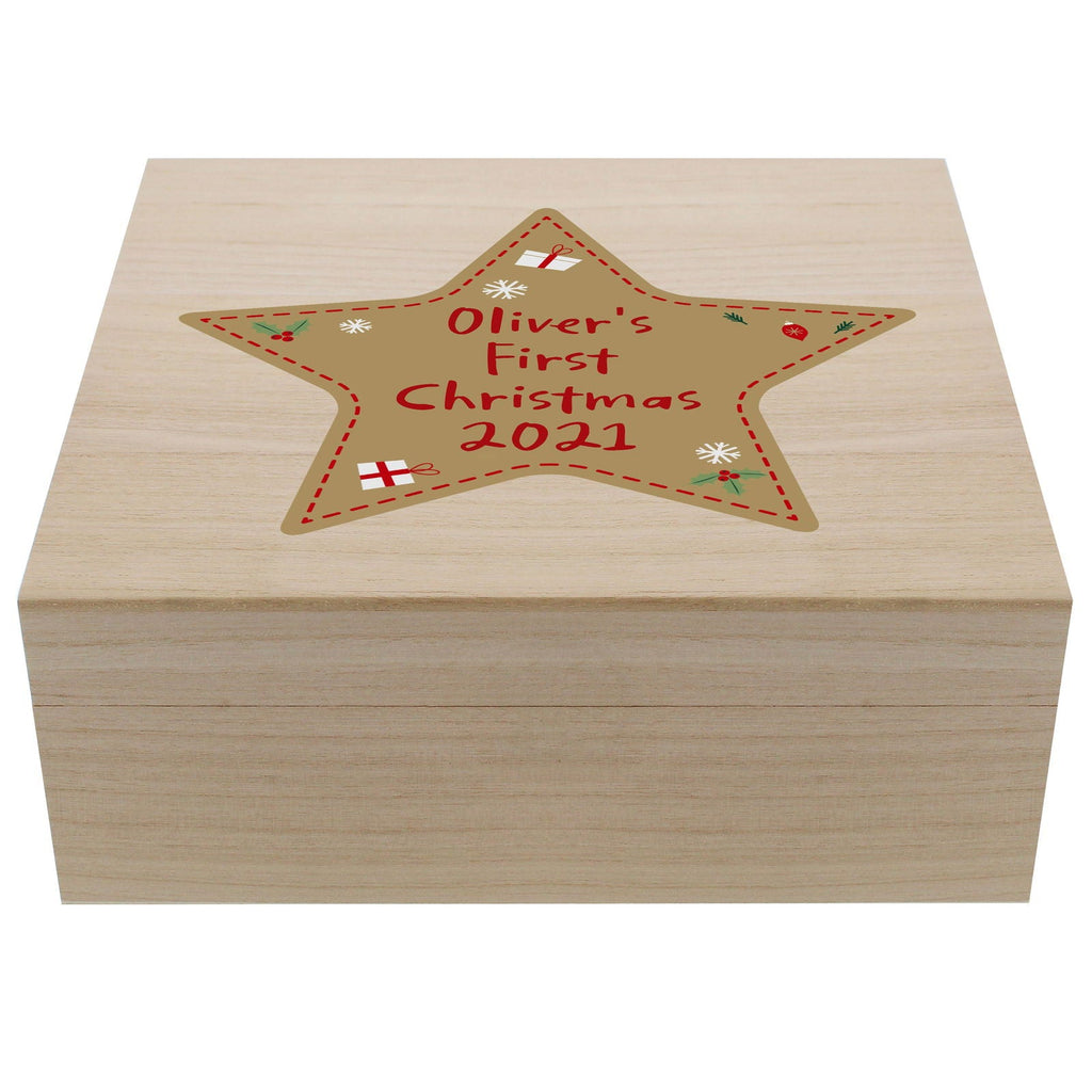 Personalised Christmas Large Wooden Keepsake Box