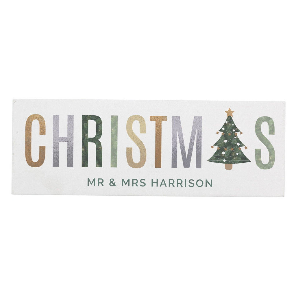 Personalised Christmas Wooden Block Sign