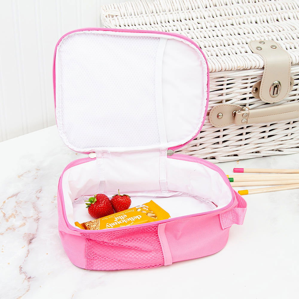 Personalised Circus Themed Pink Lunch Bag