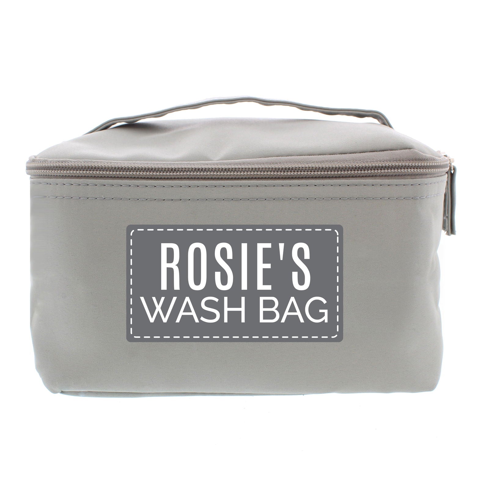 Personalised Classic Grey Vanity Bag