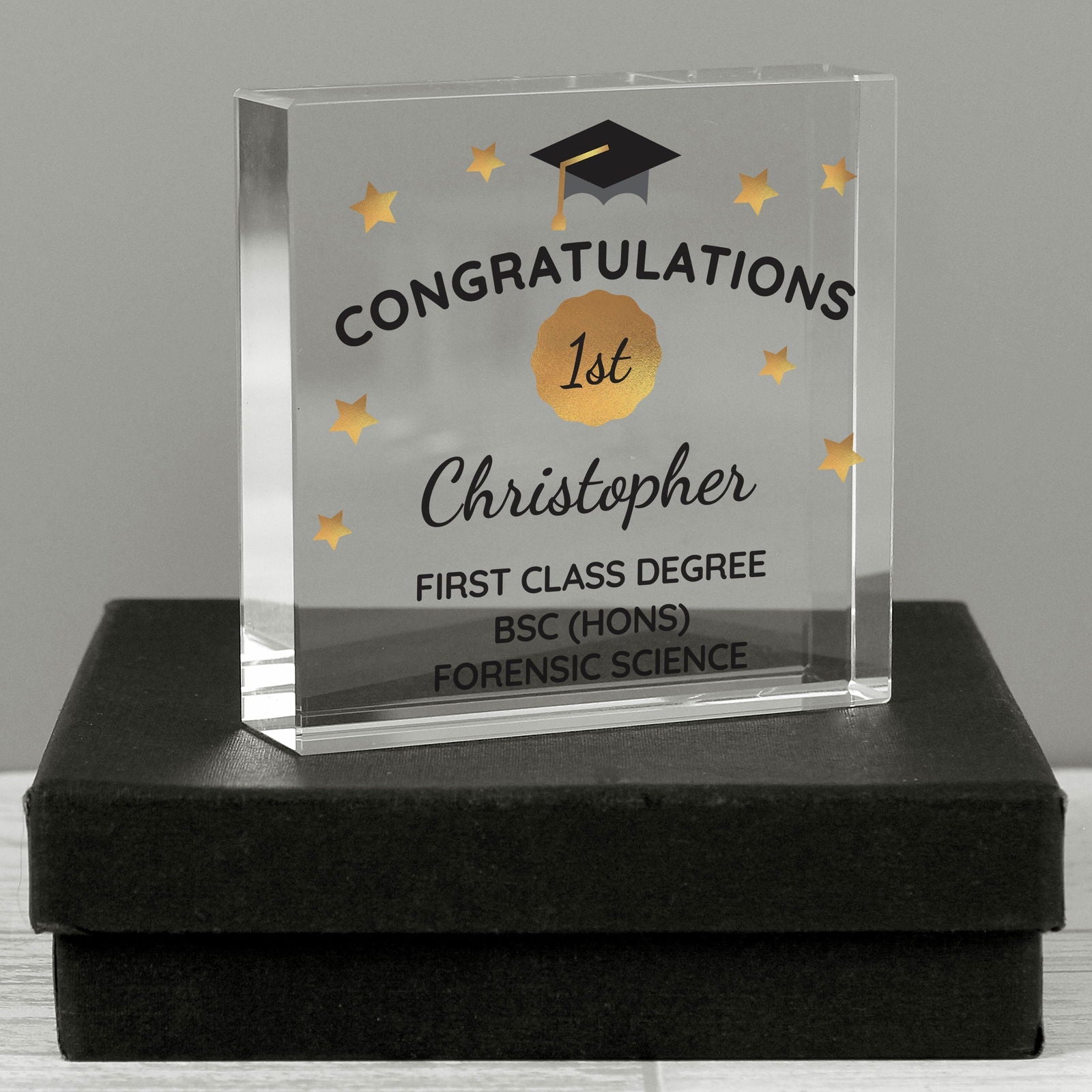 Personalised Congratulations Graduation Large Crystal Token