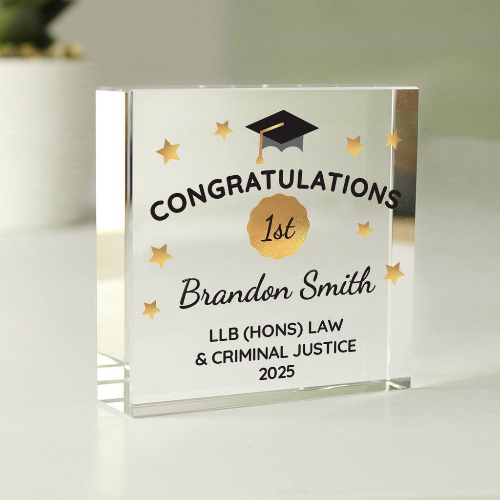 Personalised Congratulations Graduation Large Crystal Token